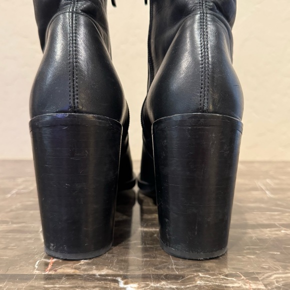 Topshop Black Leather Heeled Ankle Boots - Picture 10 of 12